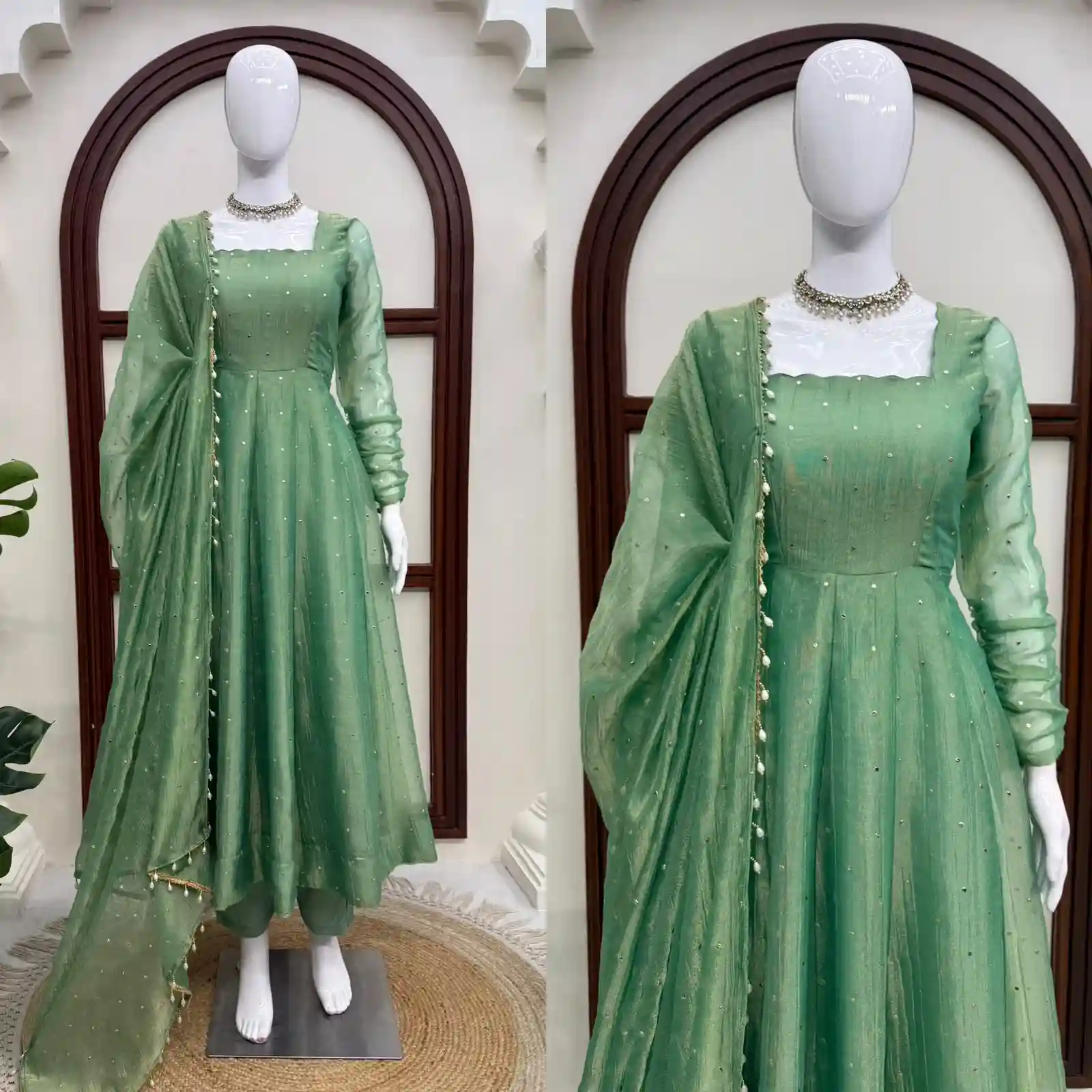 Elegant Salsa Silk Gown Set (SS02)