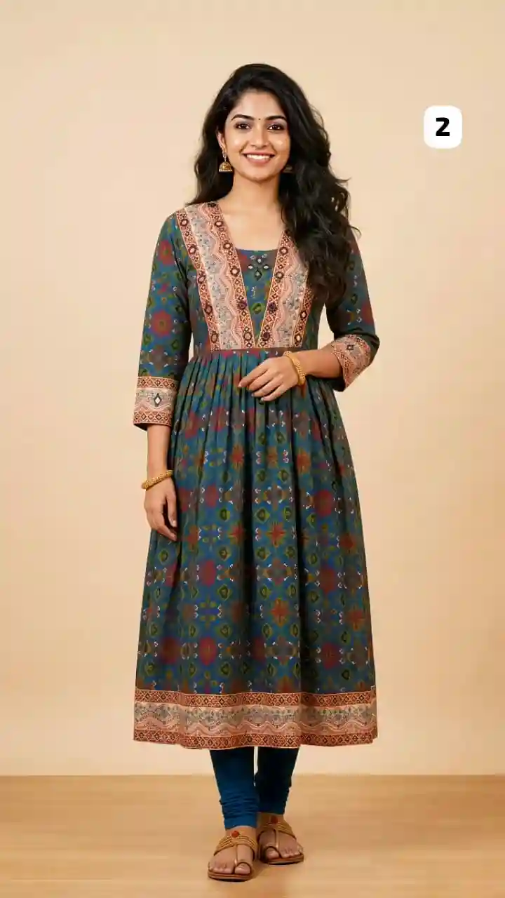 Cotton Mirror work Kurti 2