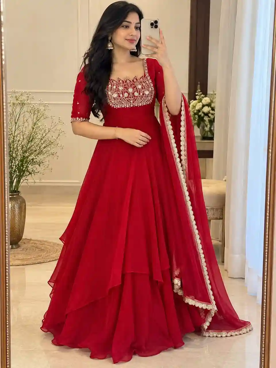 Fendy crush Double Layered gown ( Lotus1)