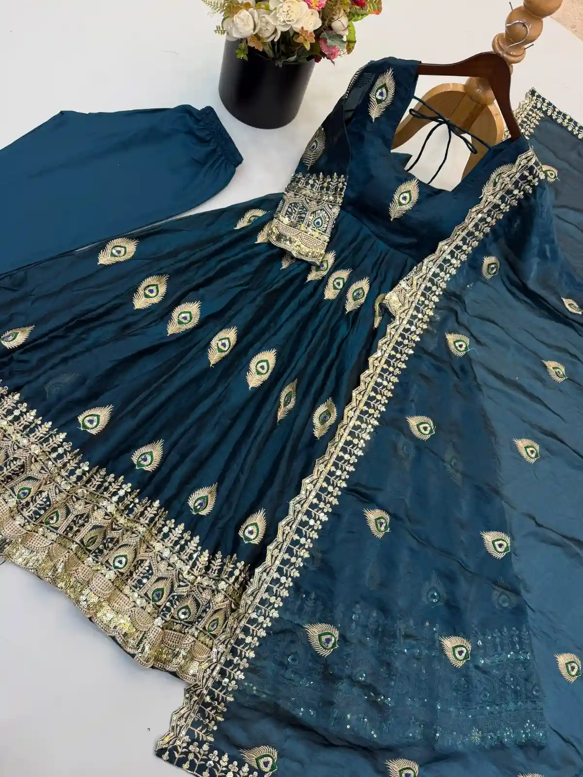 Heavy fendy silk 3 piece designer set (FSD10)