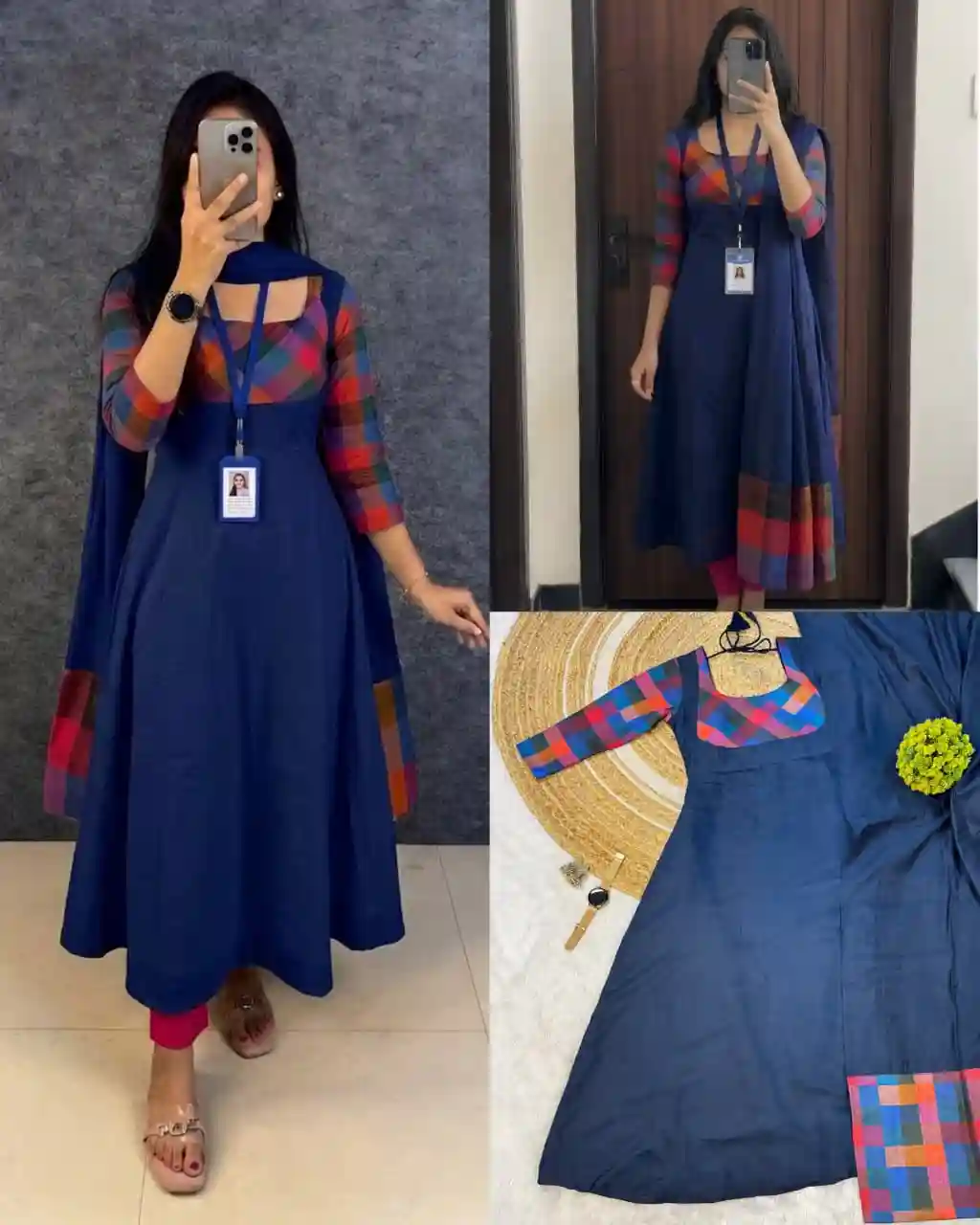 Madras Kattam Gown dupatta (MK01)