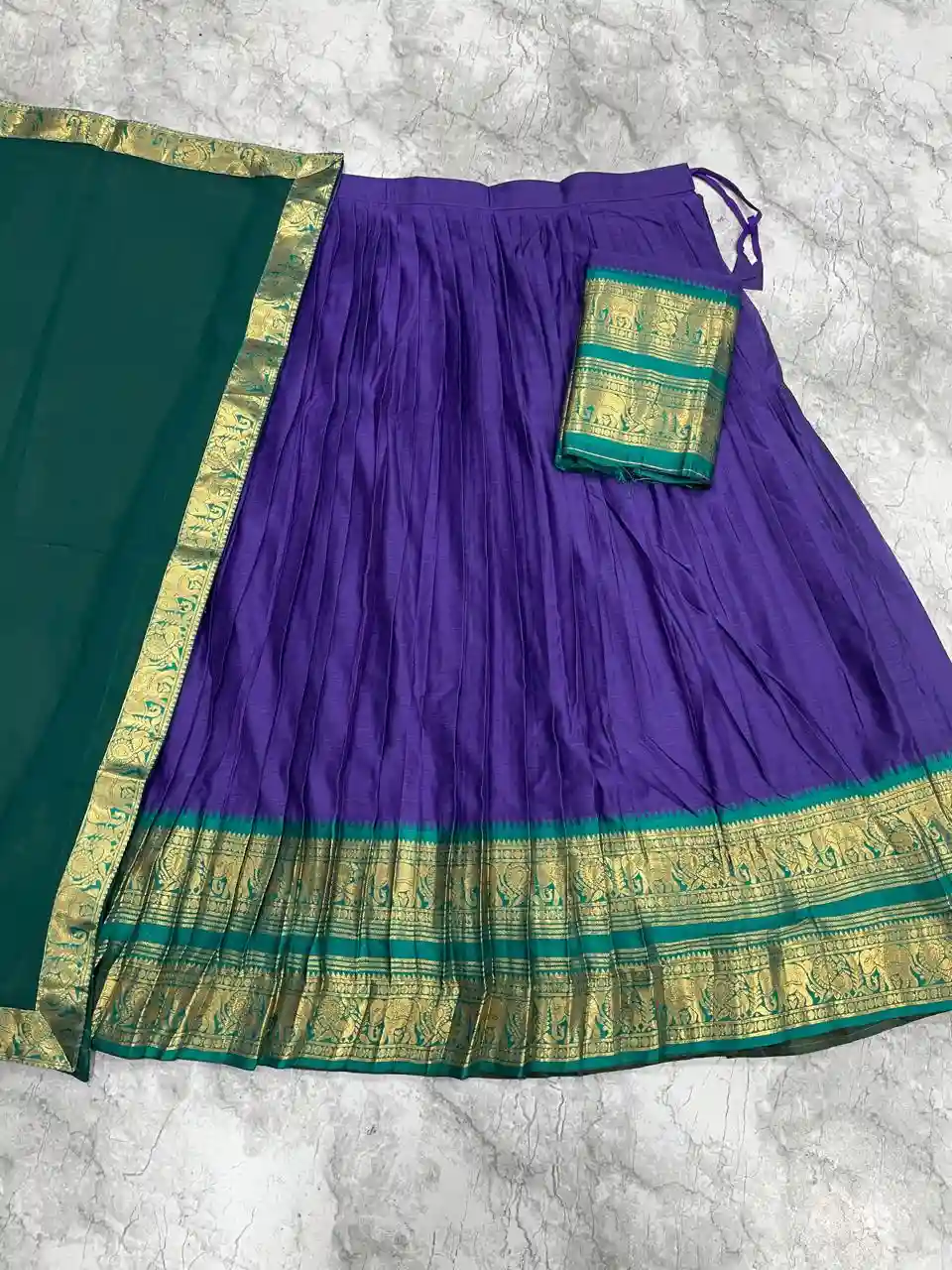 The South-style Kanjivaram Type silk lehenga (L21)