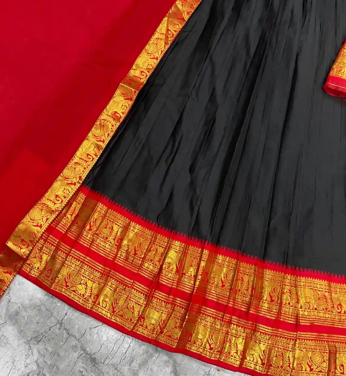 The South-style Kanjivaram Type silk lehenga (L18)