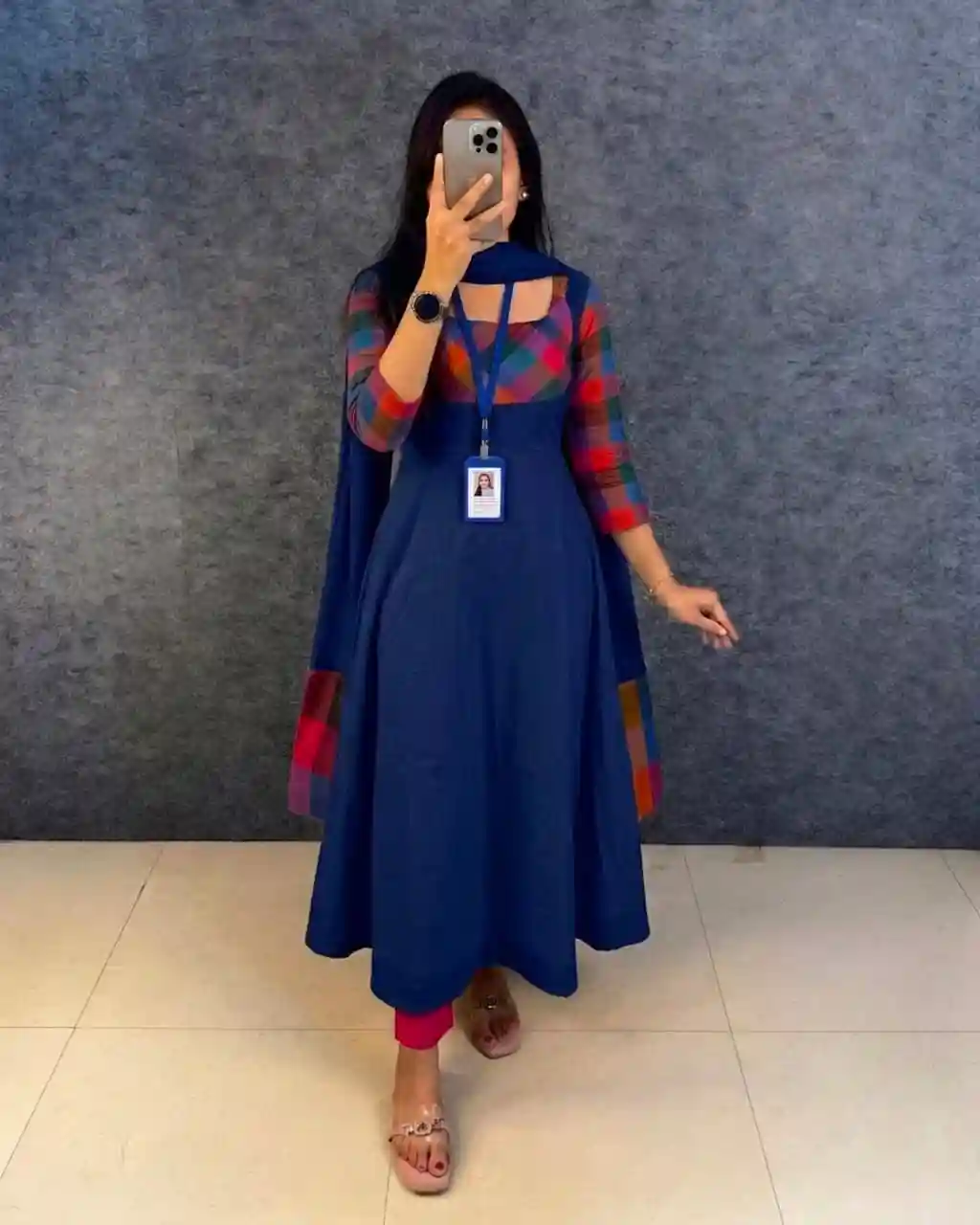 Madras Kattam Gown dupatta (MK01)