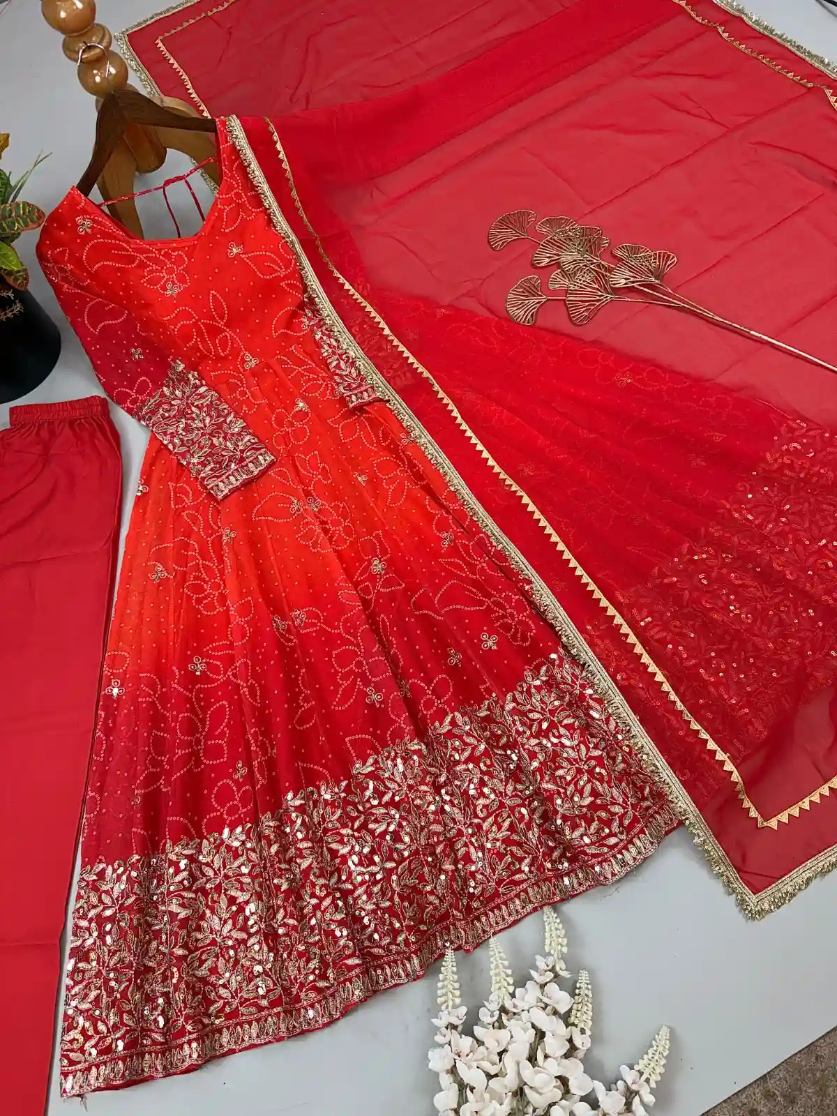 Double color Anarkali ( OR1)