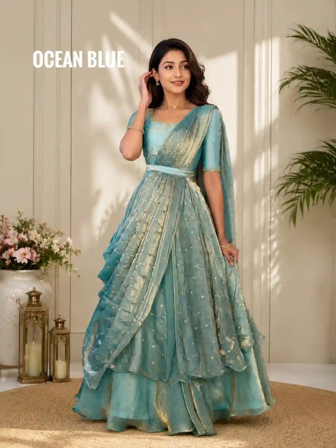 Special Beautiful Heavy Space Silk Lehenga choli Set Double Frill (L05)