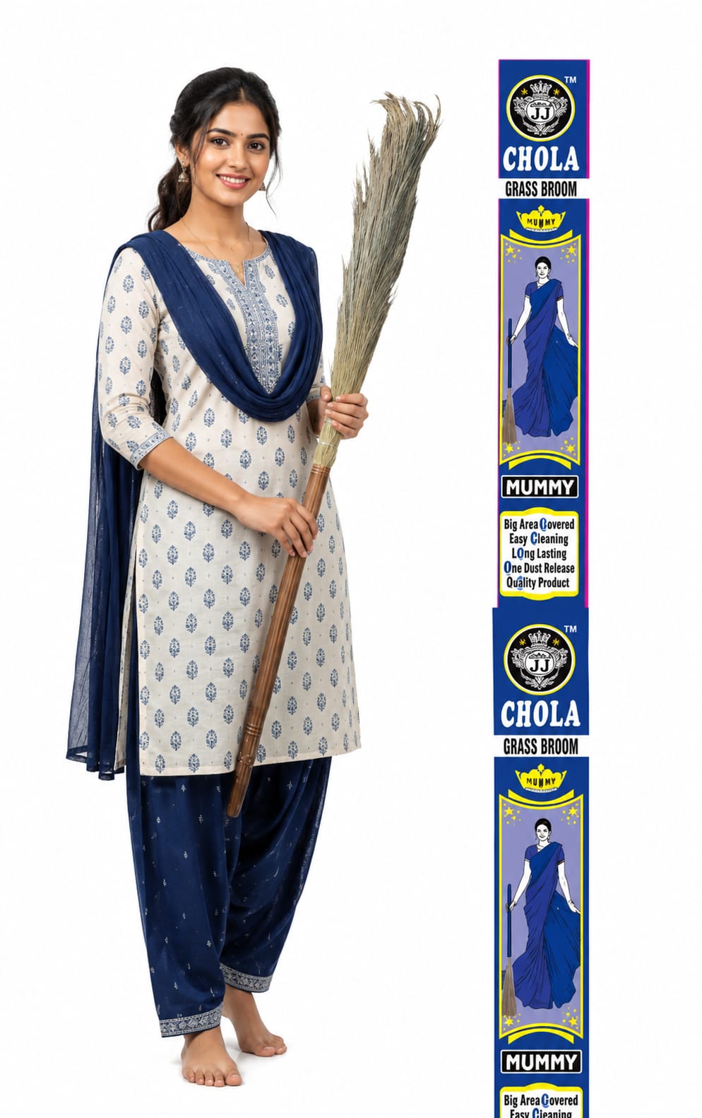 MUMMY Plastic Handle Broom.