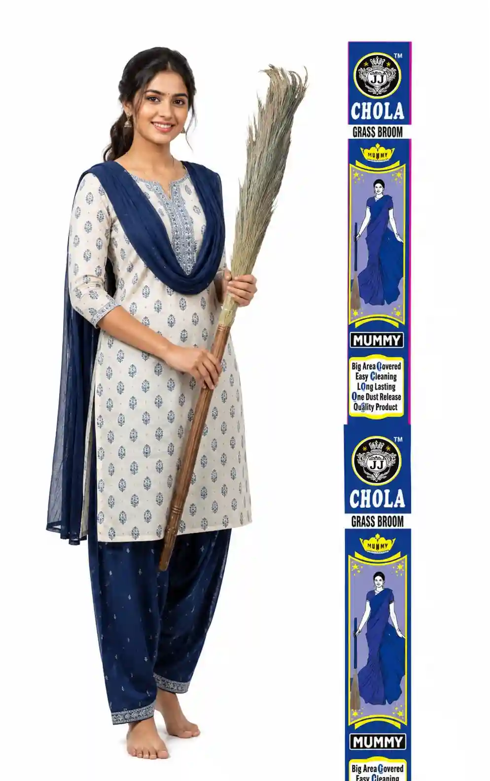 MUMMY Plastic Handle Broom.