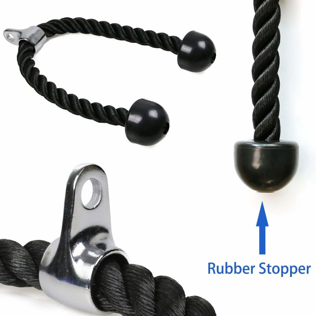 D-Handle tricep rope and ground pulleyhandle cable gym attachments