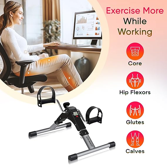 Mini Cycle Pedal Exerciser Adjustable Resistance and Digital Display