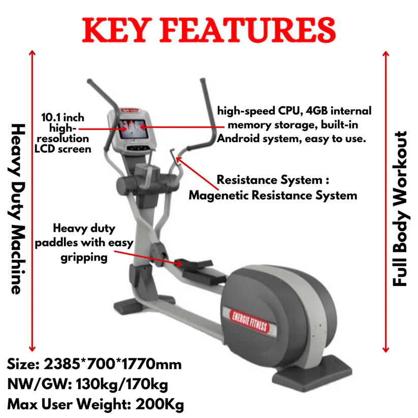 High Quality Commercial Elliptical Cross Trainer- FT-6809C (LCD)