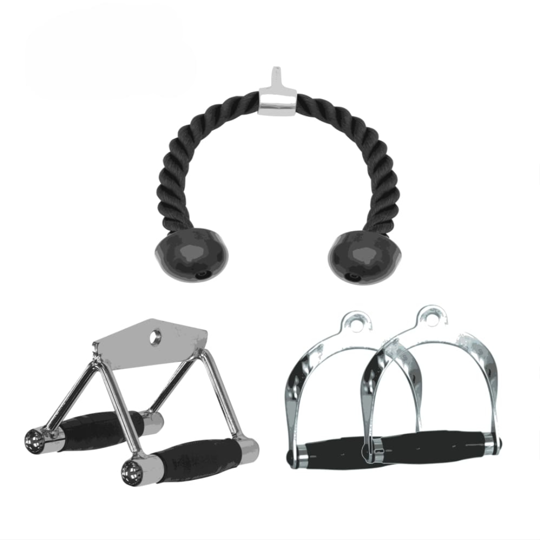 D-Handle tricep rope and ground pulleyhandle cable gym attachments