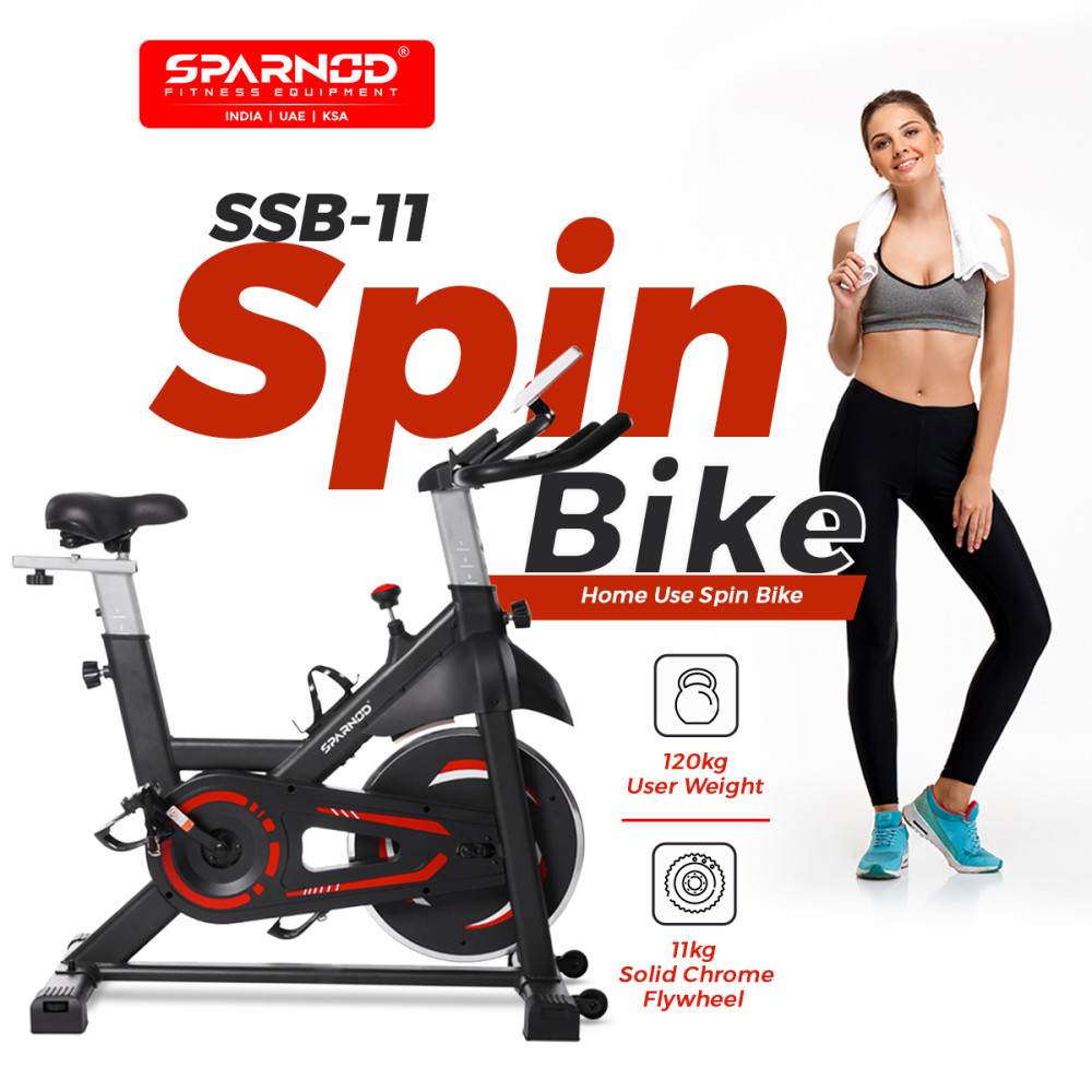 SSB-11 Spin Bike Exercise Cycle for Home Gym with 13 kg Heavy duty Flywheel