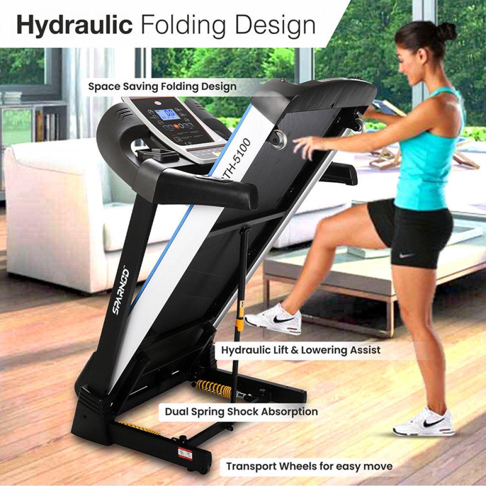 STH-5100 (2.5 HP DC Motor) Dual spring shock absorption Home Treadmill