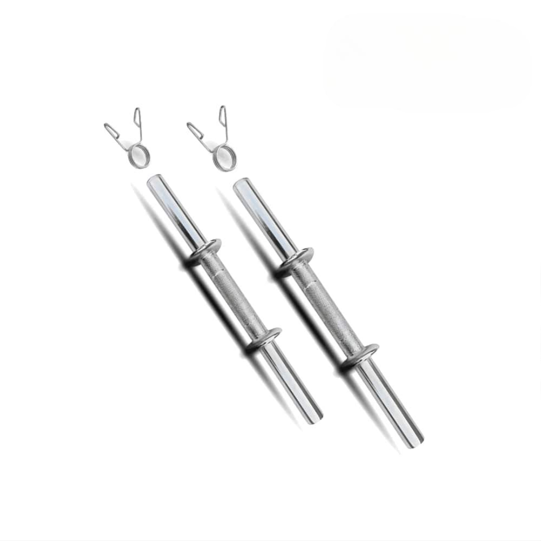 Chrome Metal dumbbell rods with Locks, 14 Inches