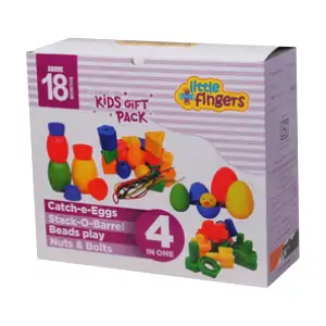 Toys Catch-e-eggs, stack-o-barrel, beads play, nuts & bolts- LFT 073
