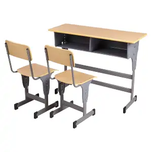 school furnitures double seater desk & chair -LF 0407
