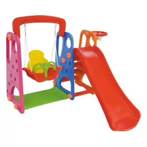 Indoor multicolor slide with swing - LF 978