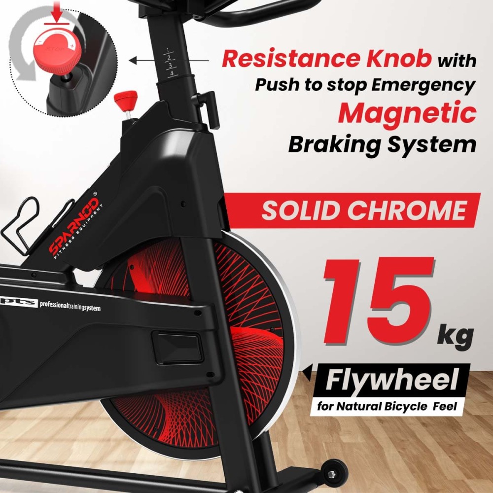 SSB-14 Spin Bike Exercise Cycle for Home Gym with 15 kg Heavy-duty Flywheel