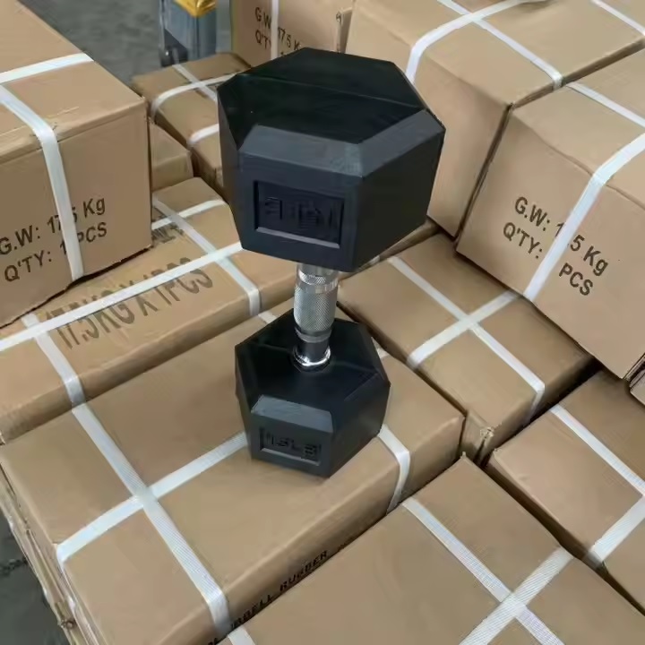 Premium Rubber Coated Hexagon Dumbbells -Cartoon Packing