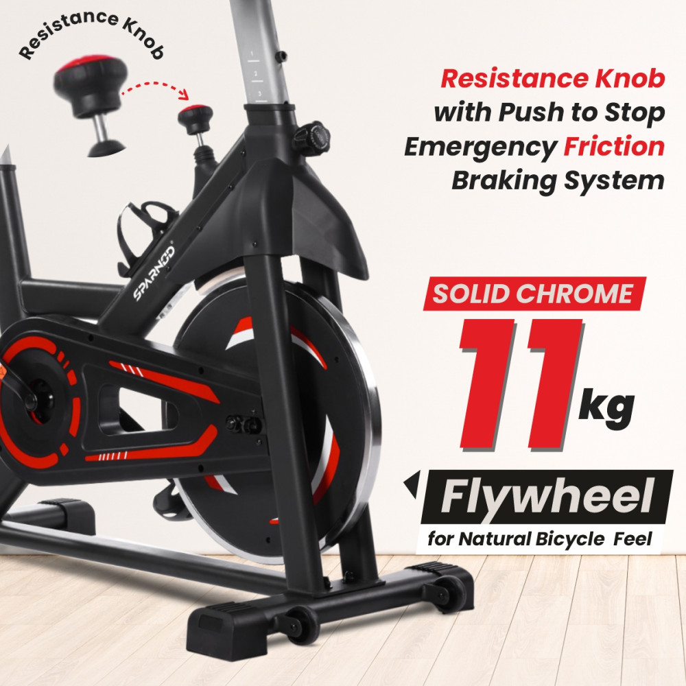 SSB-11 Spin Bike Exercise Cycle for Home Gym with 13 kg Heavy duty Flywheel