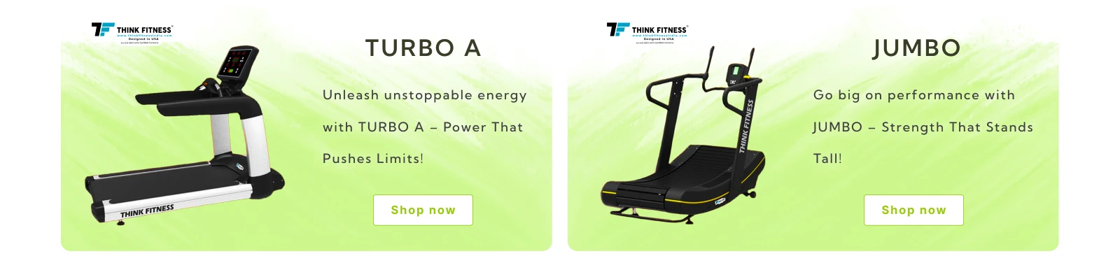 think fitness turbo a & jumbo treadmills