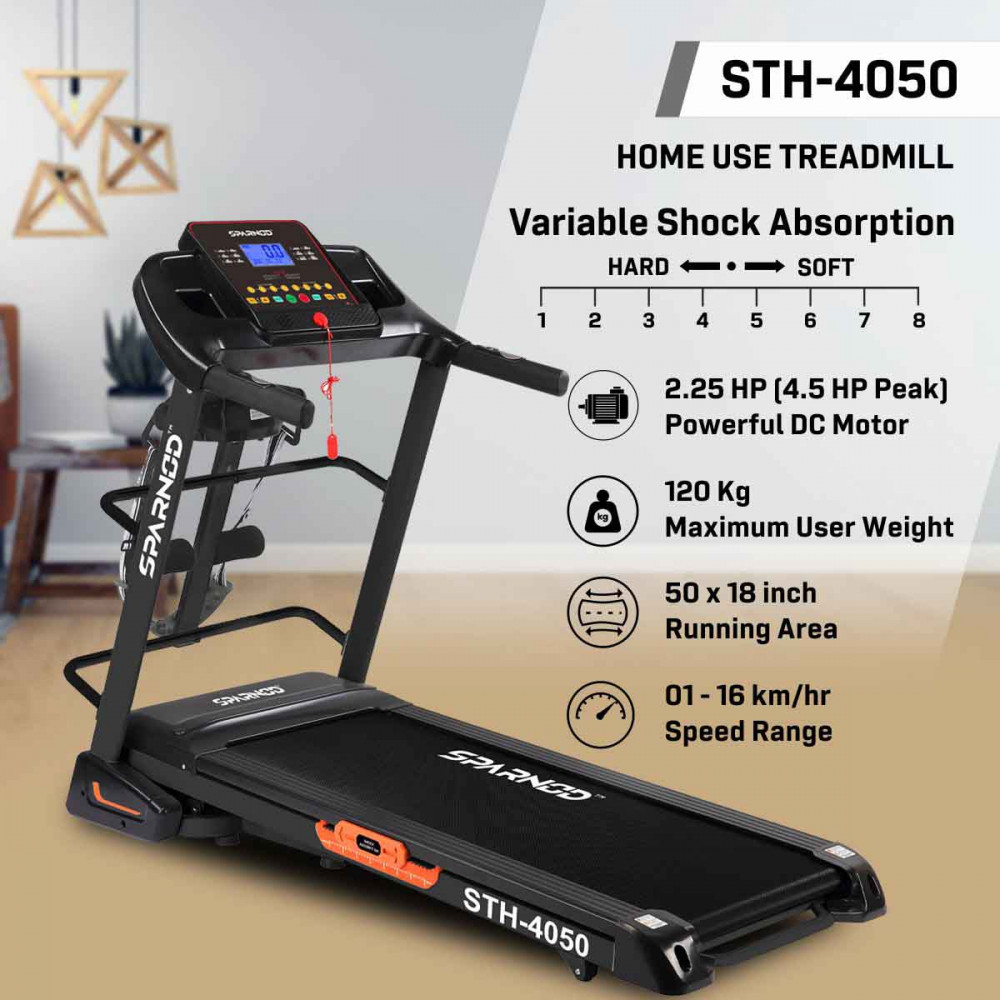 STH-4050 (2.25 HP DC MOTOR) Multi-function Massager & sit-up Treadmill