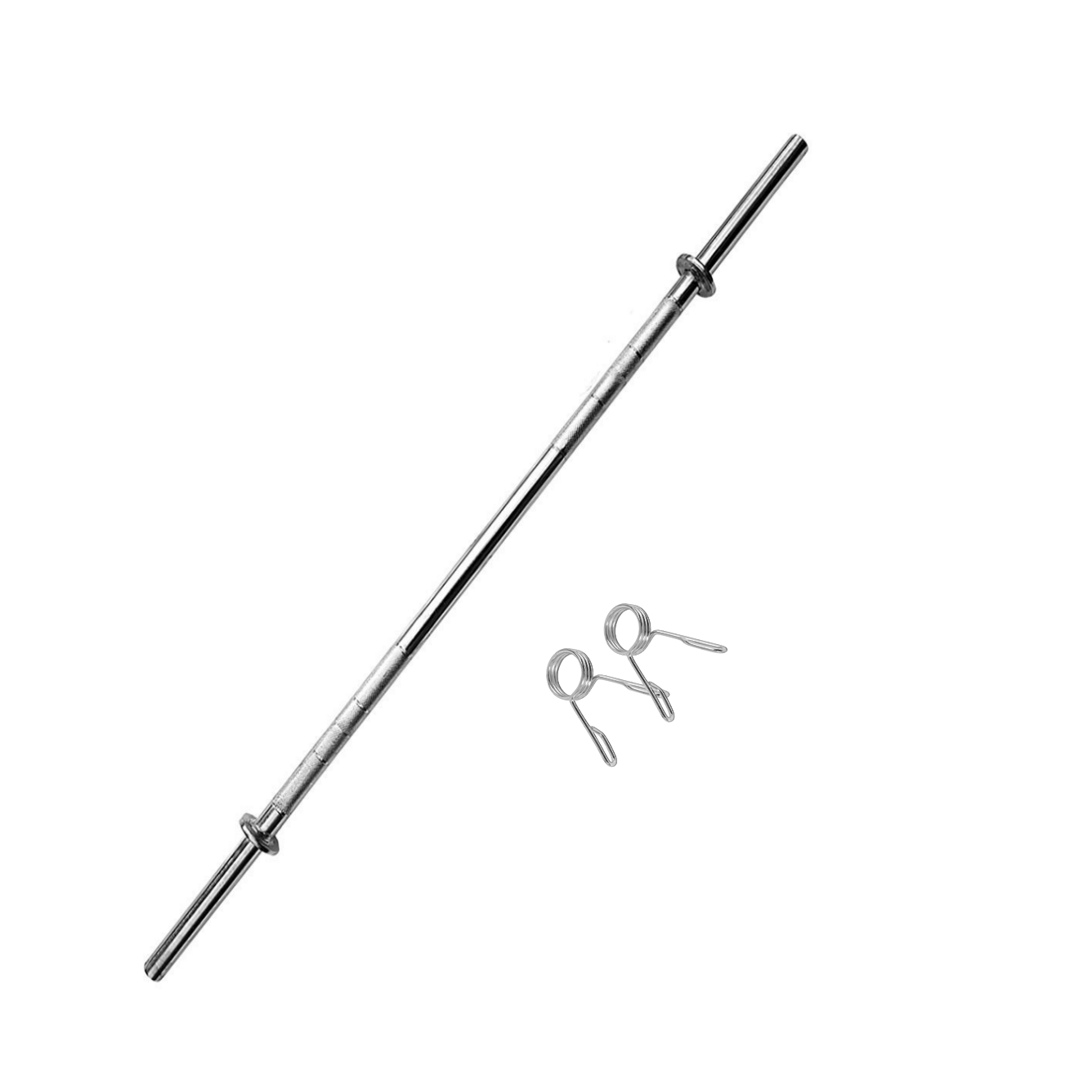 5 Feet Straight Solid Chrome 26 mm Barbell Thickness with 2 Locks