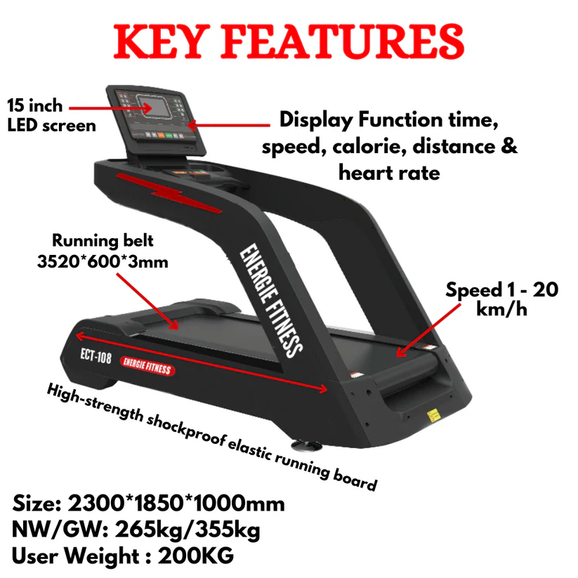 Imported Commercial Monster Treadmill ECT-108