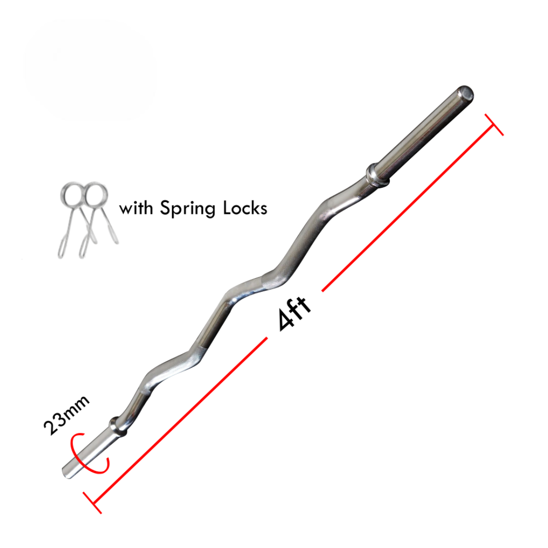 EZ CURL BAR(4ft, 23mm) with spring locks