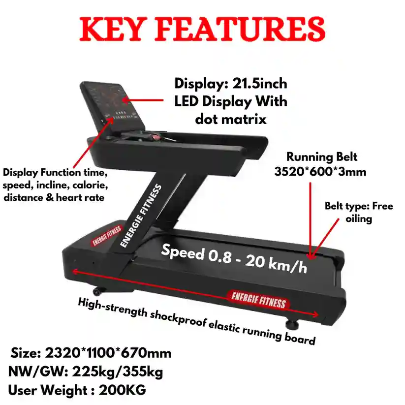Heavy Duty Commercial Treadmill for gym ECT-107
