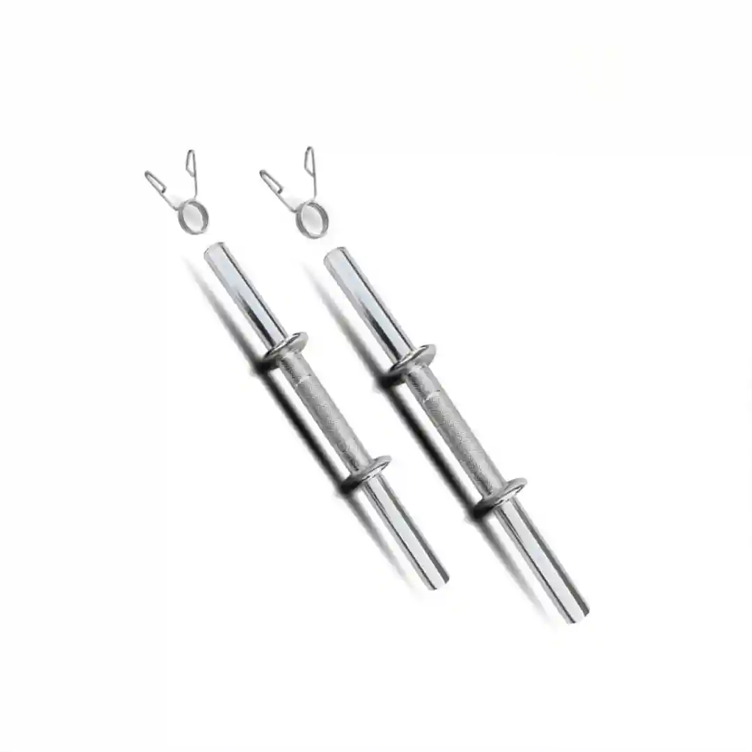 Chrome Metal dumbbell rods with Locks, 14 Inches