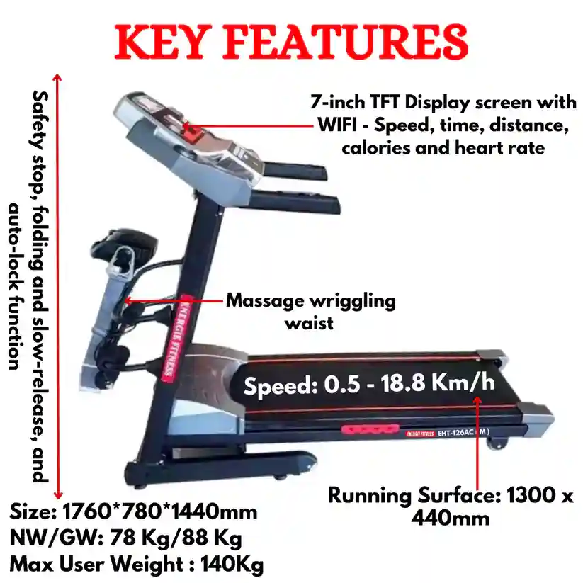 Best Multi Functional Home Use Treadmill EHT-126AC(M)