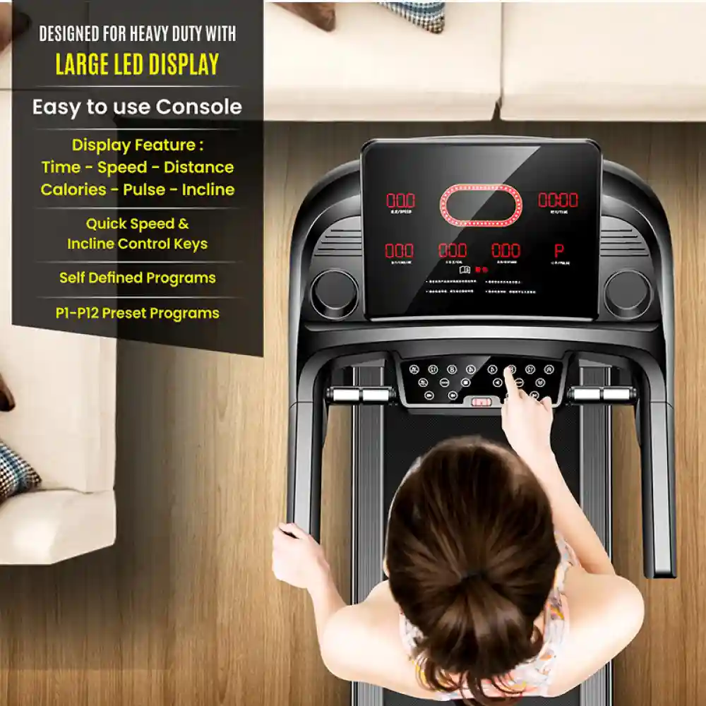 STH-5700 (3 HP DC Motor) Large LED Display with auto incline Treadmill