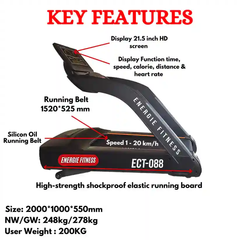 Best Commercial Monster Treadmill ECT-088B