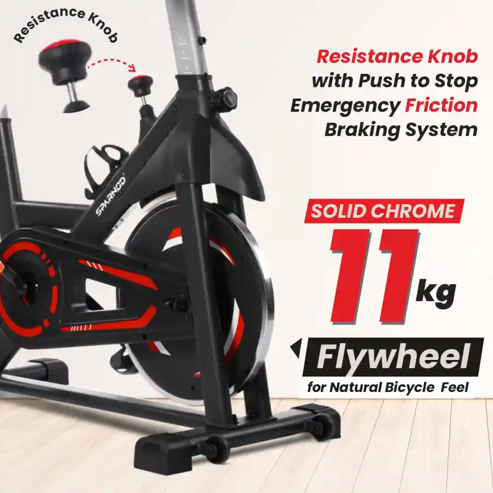 SSB-11 Spin Bike Exercise Cycle for Home Gym with 13 kg Heavy duty Flywheel