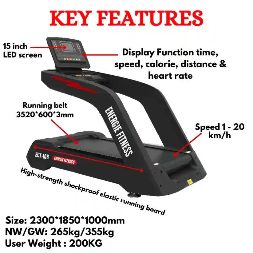 Imported Commercial Monster Treadmill ECT-108