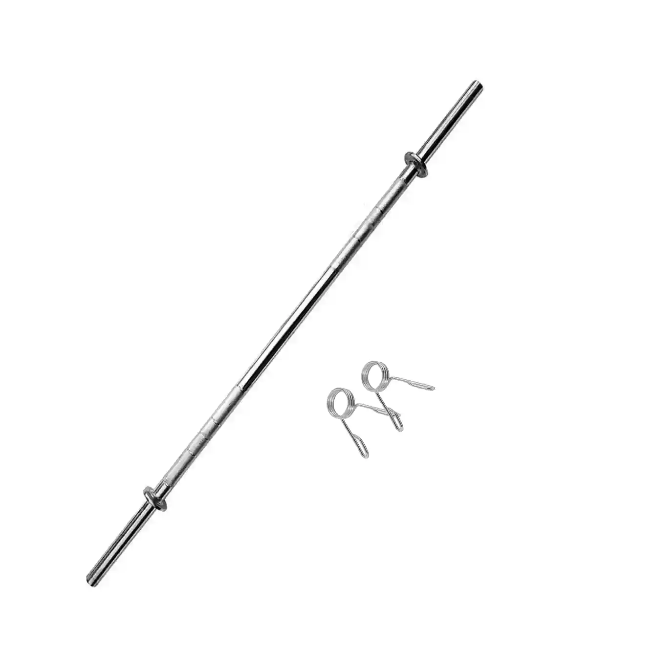5 Feet Straight Solid Chrome 26 mm Barbell Thickness with 2 Locks