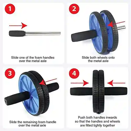 Anti Skid Double Wheel Balance AB roller Portable exerciser