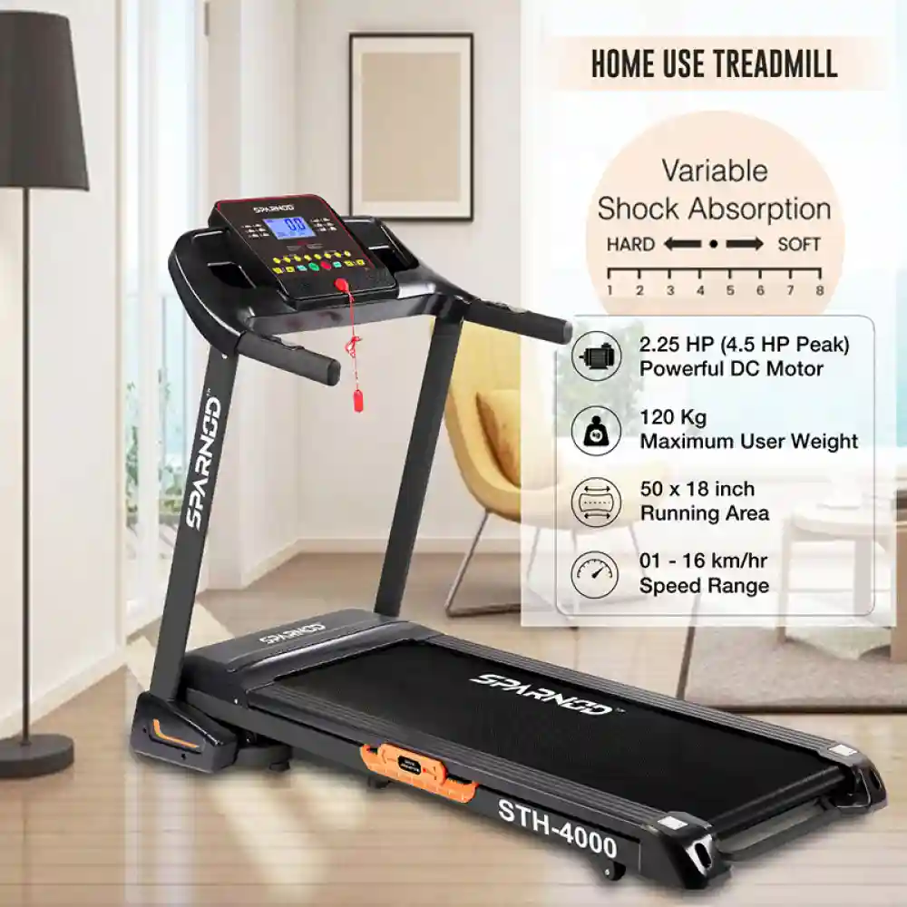 STH-4000 (4.5 HP PEAK DC Motor) Automatic Motorized Running Treadmill