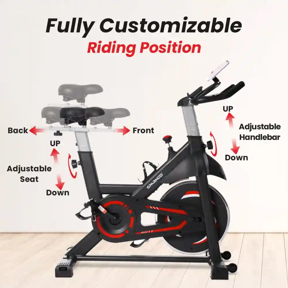 SSB-11 Spin Bike Exercise Cycle for Home Gym with 13 kg Heavy duty Flywheel
