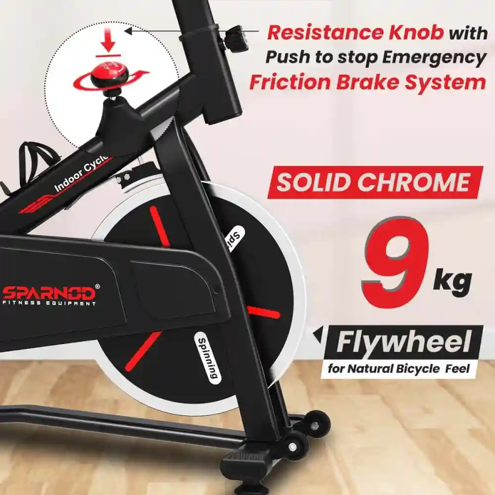 SSB-09 Spin Bike Exercise Cycle for Home Gym with 9 kg Heavy-duty Flywheel