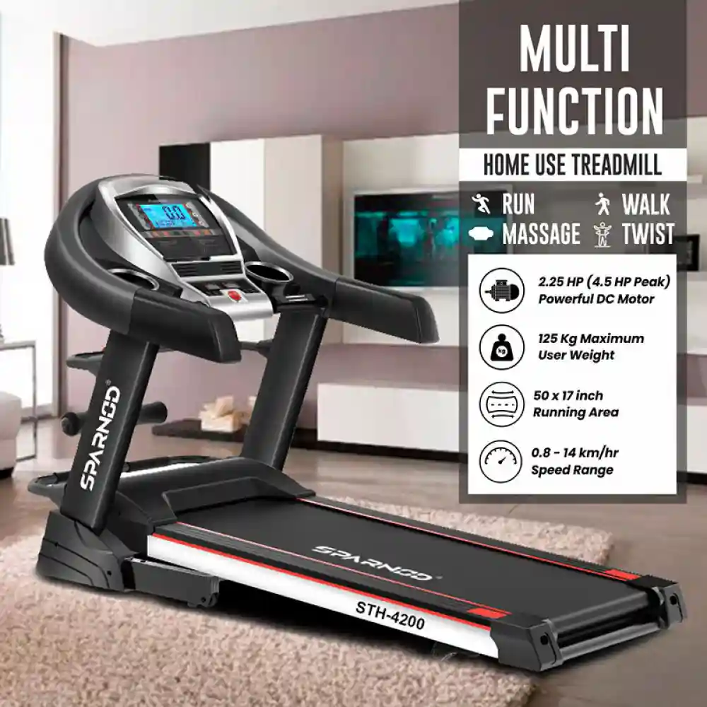 STH-4200 (2.25 HP DC Motor) multi-function with Semi Auto Lubrication Treadmill