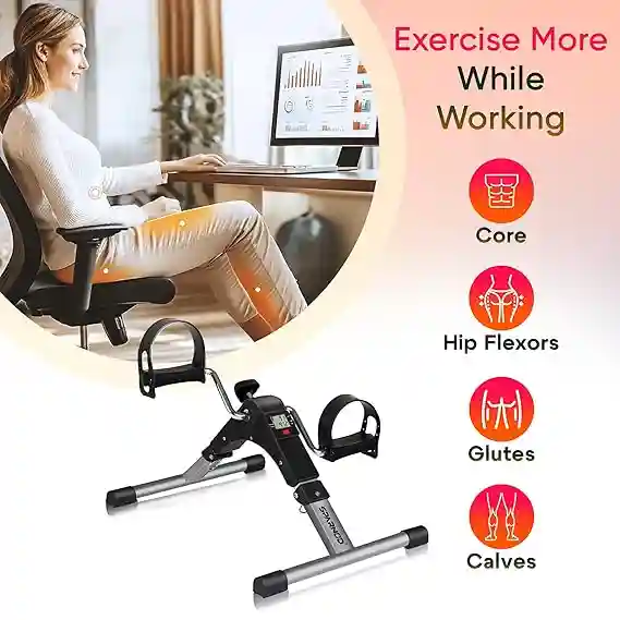 Mini Cycle Pedal Exerciser Adjustable Resistance and Digital Display