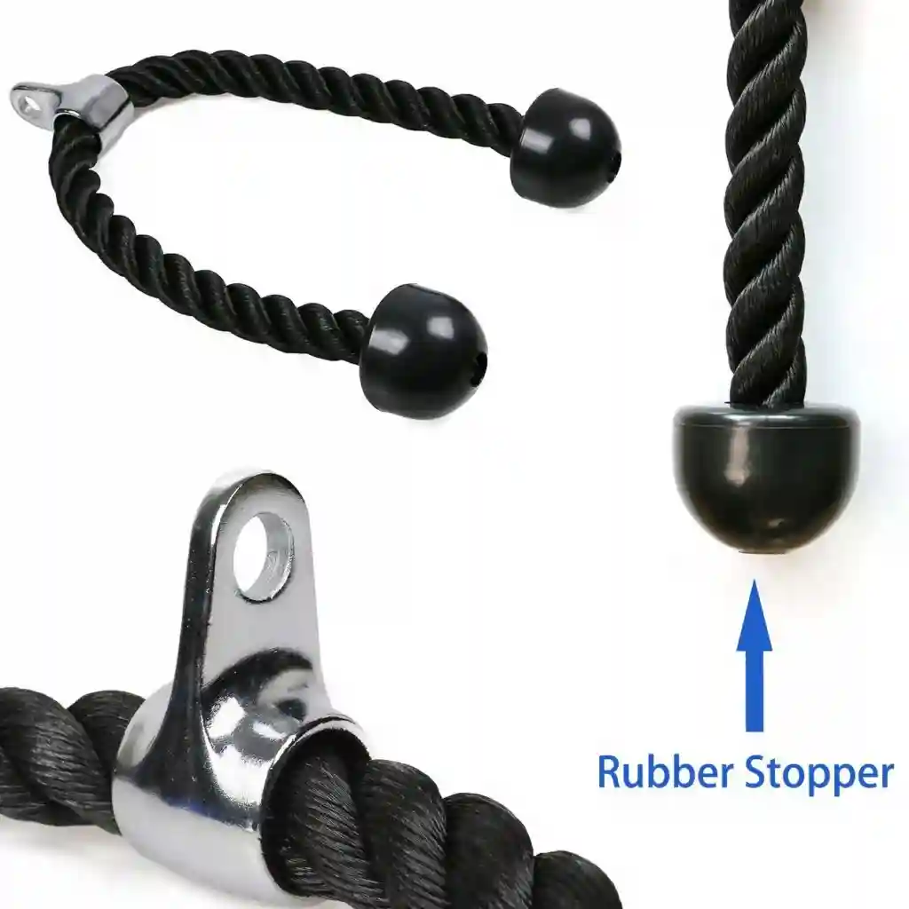 D-Handle tricep rope and ground pulleyhandle cable gym attachments