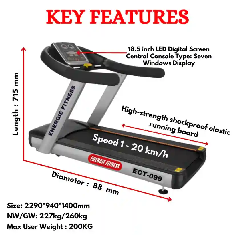 Best Commercial Treadmill in India ECT-099