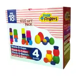 Toys Stack-o-cups, stack-o-cubes, stack-o-barrel, catch-e-eggs- LFT 074