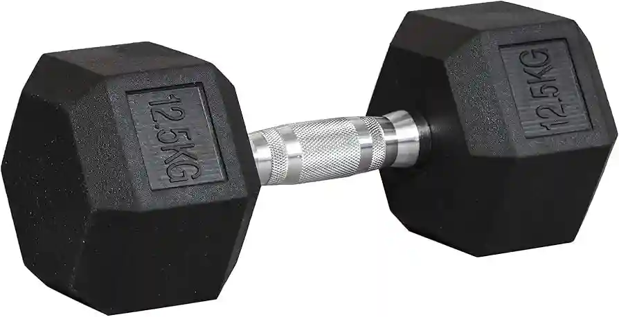 Rubber Coated Hexagon Dumbbells