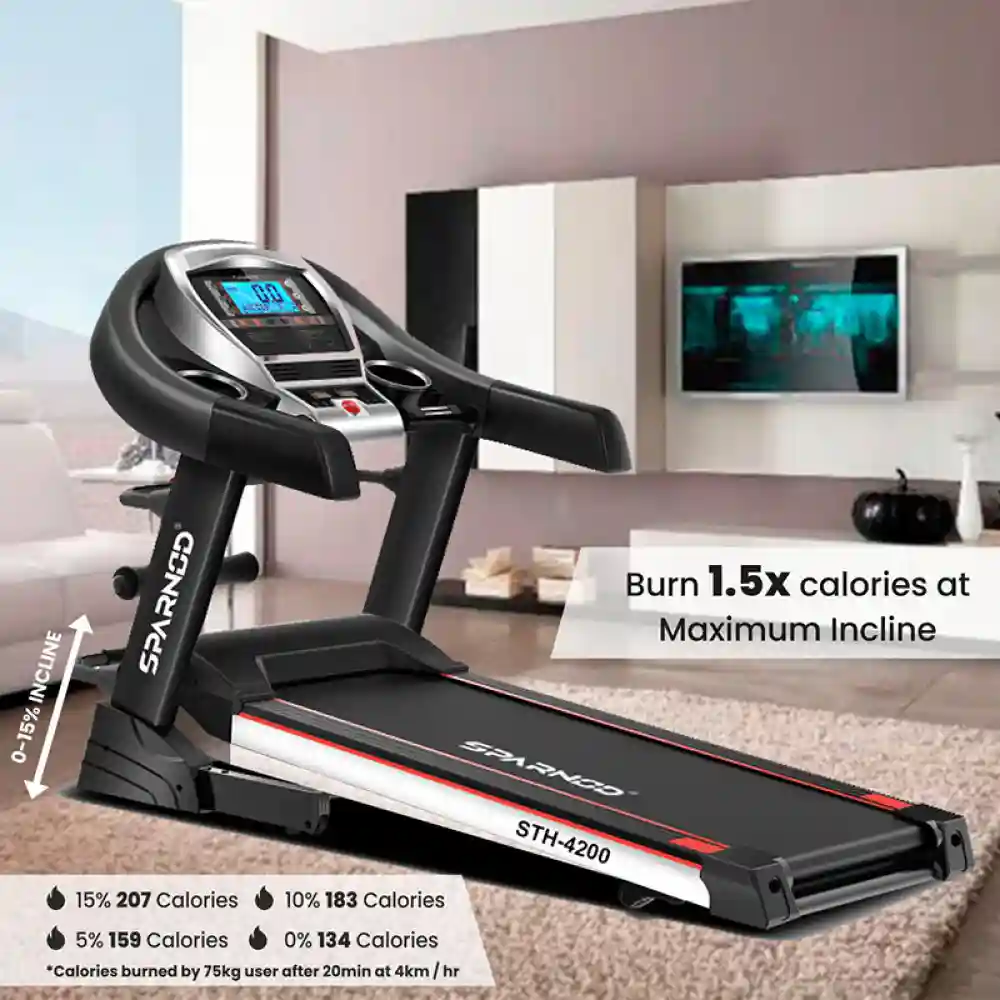 STH-4200 (2.25 HP DC Motor) multi-function with Semi Auto Lubrication Treadmill