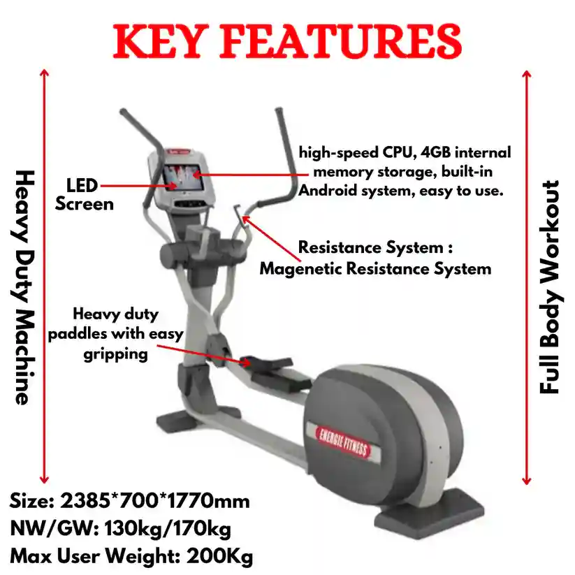Best Commercial Elliptical Cross Trainer FT-6809D (LED)